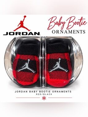 Jordan Newborn Red and Black Plaid Booties